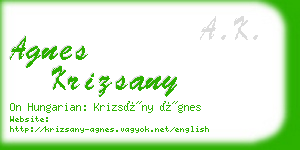 agnes krizsany business card